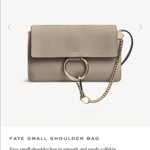 Chloe FAYE small shoulder bag in smooth and suede calfskin